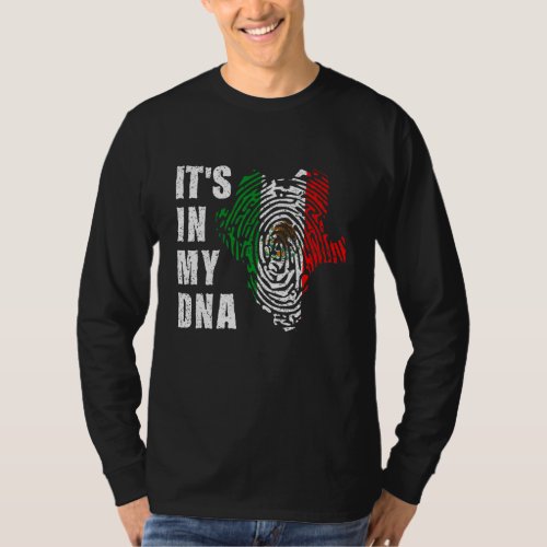 Durango Mexico Its In My Dna Mexican Flag Fingerp T_Shirt