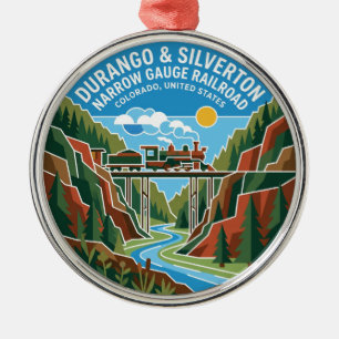 Durango & Silverton Narrow Gauge Railroad Colorado Metal Ornament