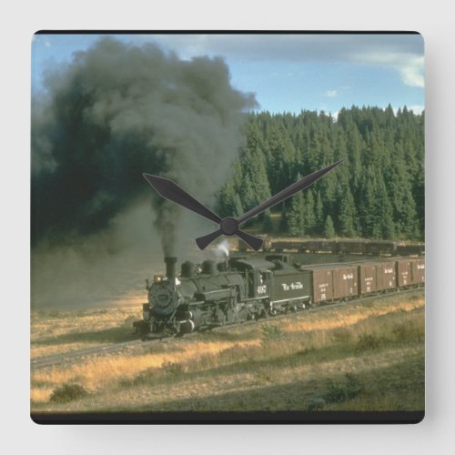 Durango  Silverton No 480_Steam Trains Square Wall Clock