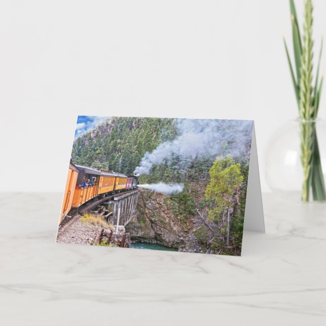 Durango & Silverton Railroad Locomotive on Bridge Card (Front)