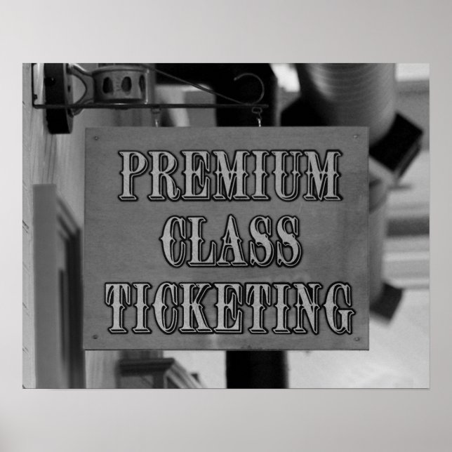 Durango & Silverton Railroad Ticketing Sign B/W (Front)