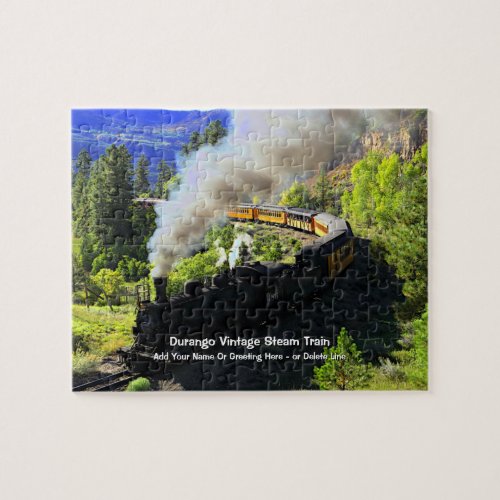 Durango Vintage Steam Train _  Add Name            Jigsaw Puzzle