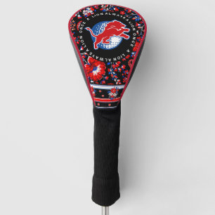 Durant Lions Golf - Red floral Head Cover