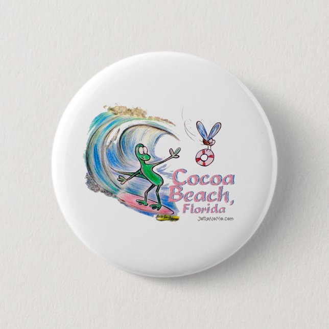 Durante Surfing Cocoa Beach, Florida Button (Front)