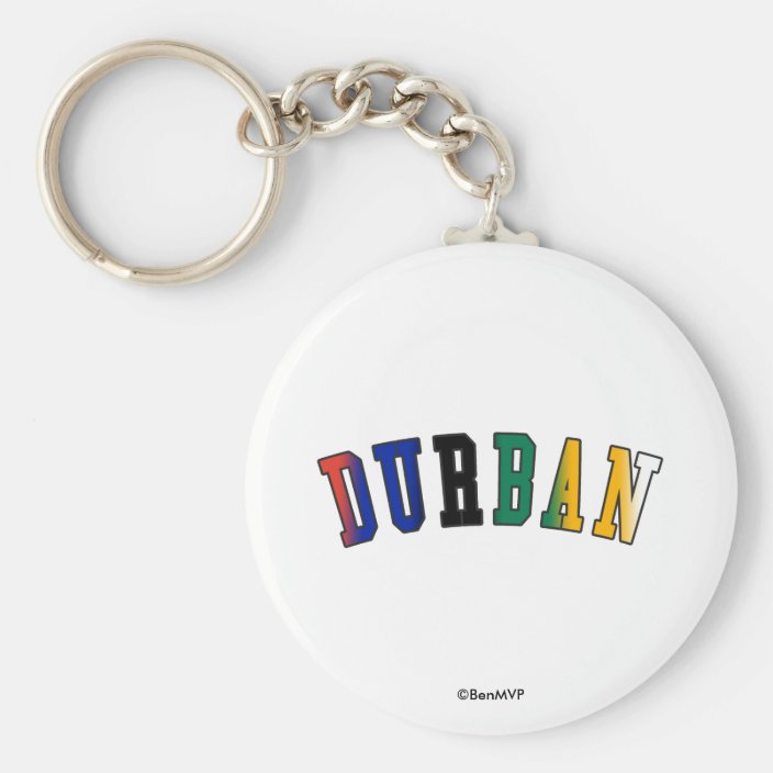 Durban in South Africa National Flag Colors Keychain