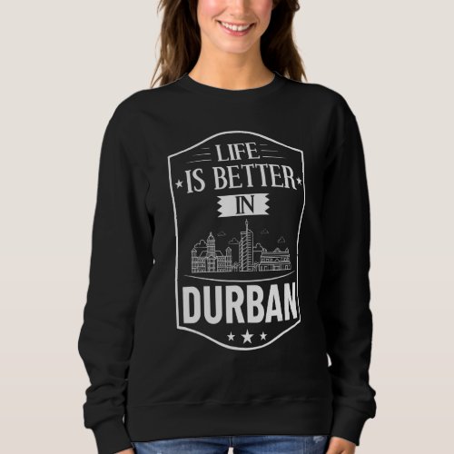 Durban South Africa City Skyline Map Travel Sweatshirt