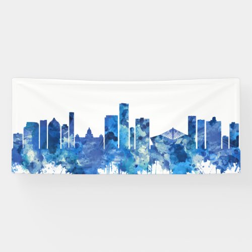 Durban South Africa Skyline Blue Banner