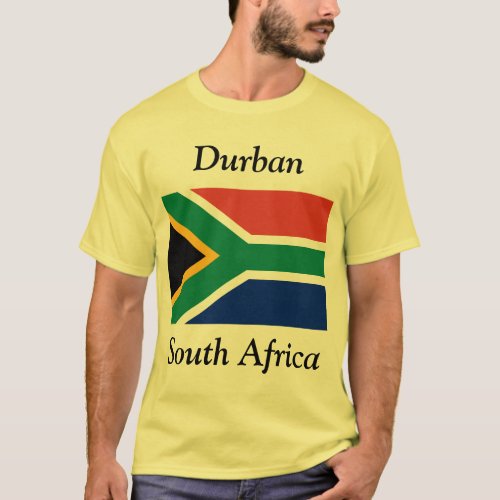 Durban South Africa with South African Flag T_Shirt