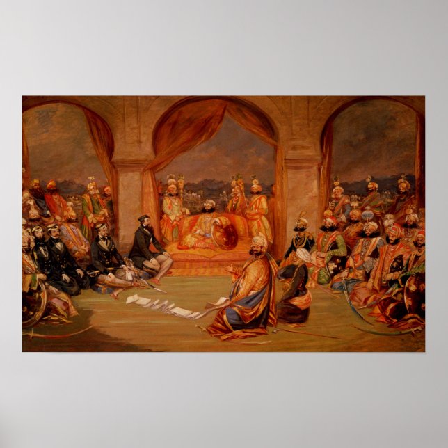 Durbar at Udaipur, Rajasthan, 1855 Poster (Front)