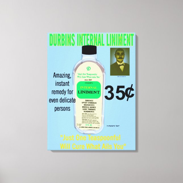 Durbins Internal Liniment Canvas Print (Front)