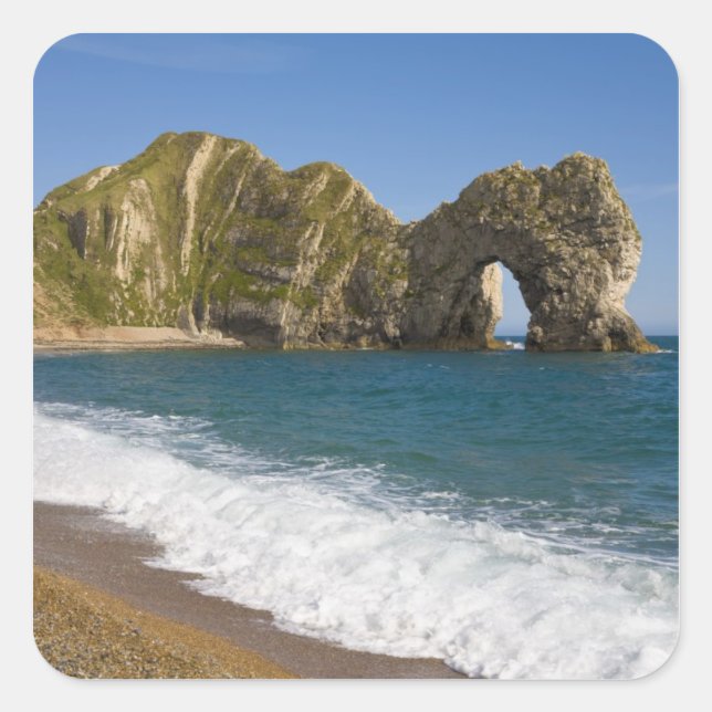 Durdle Door, Lulworth Cove, Jurassic Coast, Square Sticker (Front)