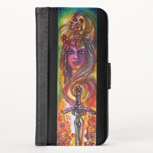DURENDALEPIC SWORD AND ANGEL Fantasy Watercolor iPhone X Wallet Case