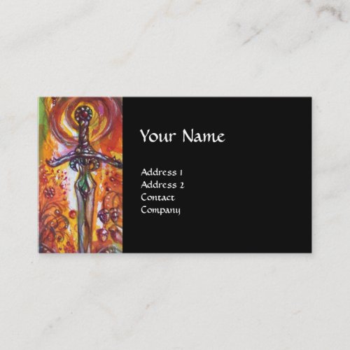 DURENDAL  ROMANTIC SWORD AND THE ANGEL black Business Card