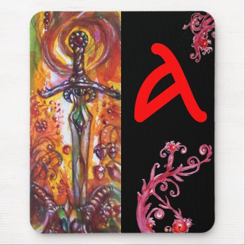 DURENDAL  ROMANTIC SWORD AND THE ANGEL MONOGRAM MOUSE PAD