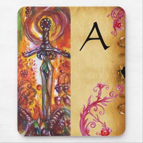 DURENDAL  ROMANTIC SWORD AND THE ANGEL MONOGRAM MOUSE PAD