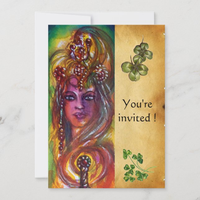 DURENDAL ,St Patrick's Day Party ,brown parchment Invitation (Front)
