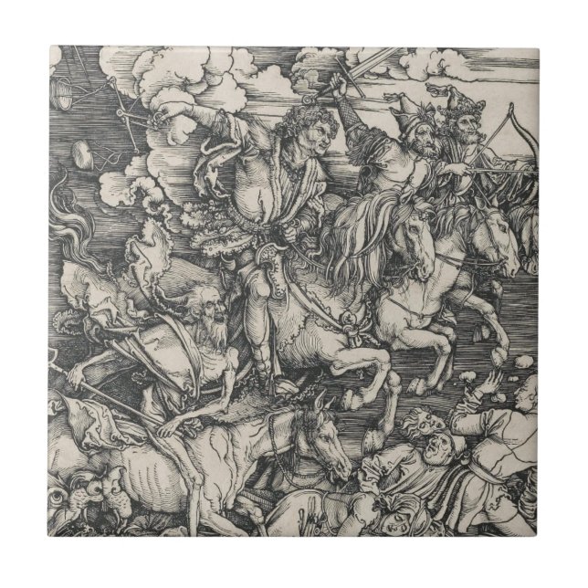 Durer Four Horsemen of the Apocalypse Ceramic Tile (Front)