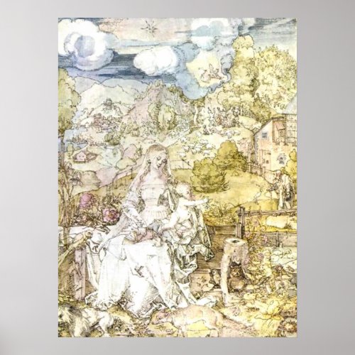 Durer Madonna with the Many Animals  Poster