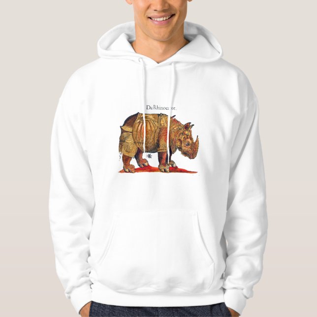 Durer Rhinoceros Color Renaissance  Hoodie (Front)