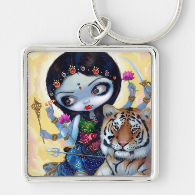 "Durga and the Tiger" Keychain (Front)