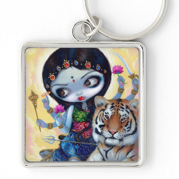 "Durga and the Tiger" Keychain