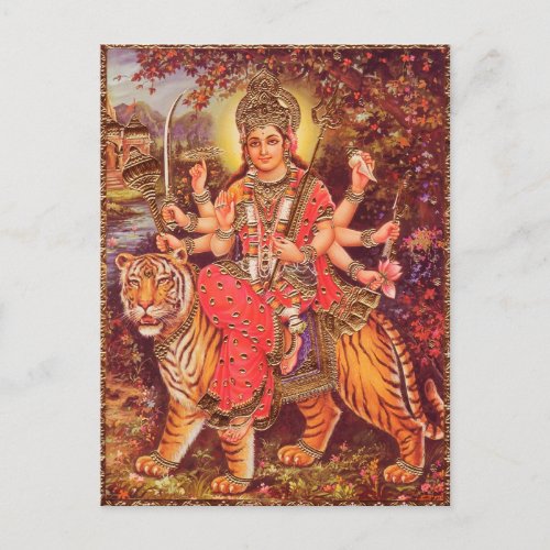 DURGA AND THE TIGER POSTCARD