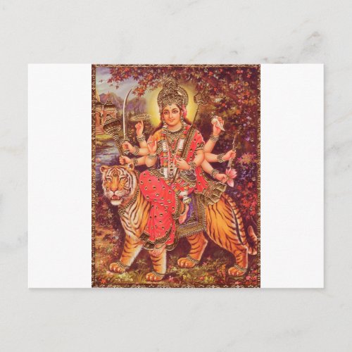 DURGA AND THE TIGER POSTCARD