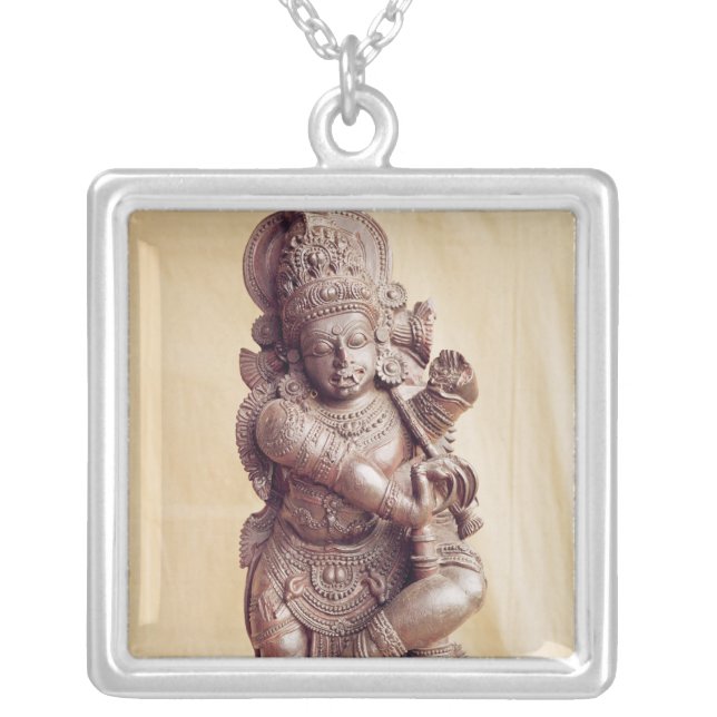 Durga, from Southern India Silver Plated Necklace (Front)