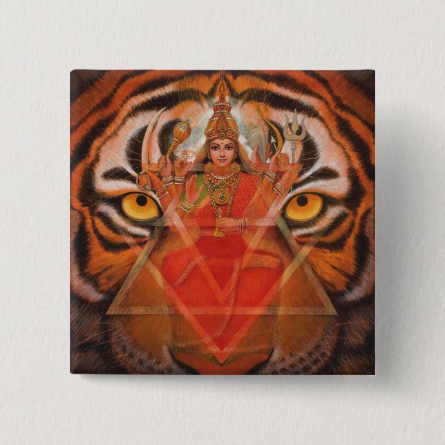 Durga & Tiger Button (Front)