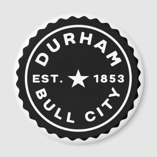 Durham Bull City Date Button Magnet