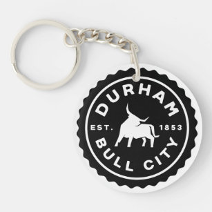 Durham Bull City Round Seal Acrylic Keychain