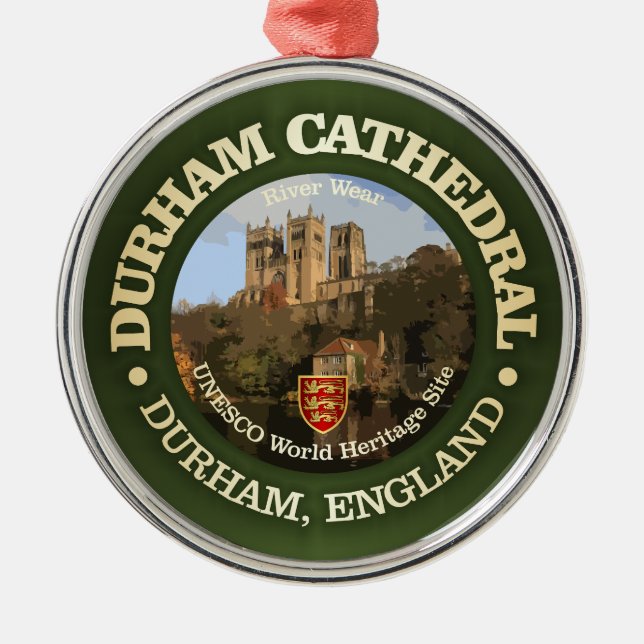 Durham Cathedral (rd) Metal Ornament (Front)