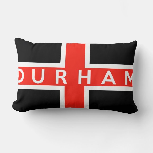 durham city flag england british text name lumbar pillow (Front)