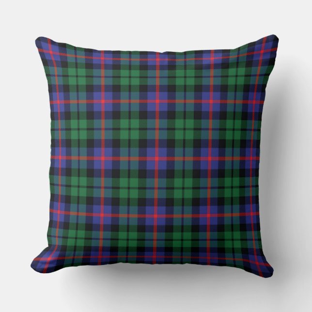 Durham District Tartan. Throw Pillow (Front)