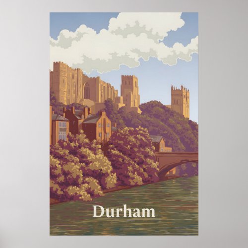 Durham England Travel Poster