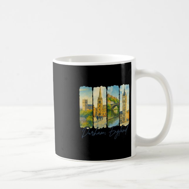 Durham England Traveling Trip Brushstroke Souvenir Coffee Mug (Right)