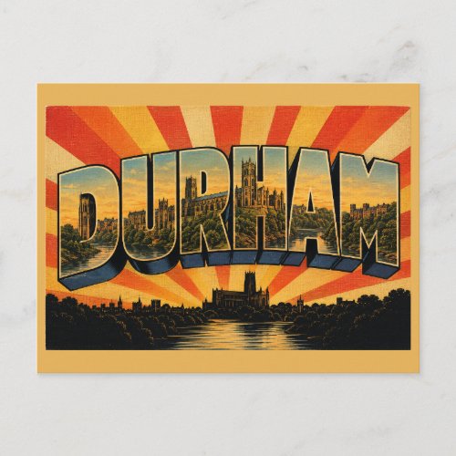 Durham England Vintage Travel Art Postcard