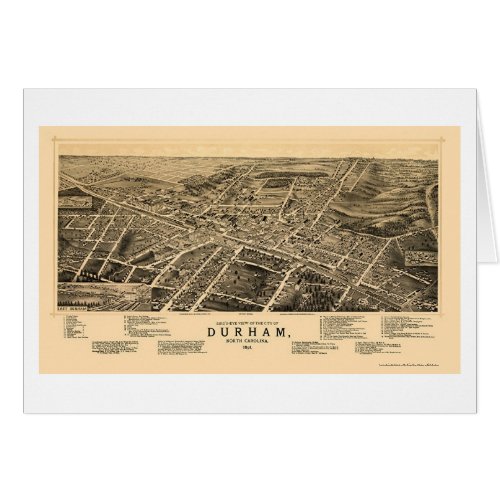 Durham NC Panoramic Map _ 1891