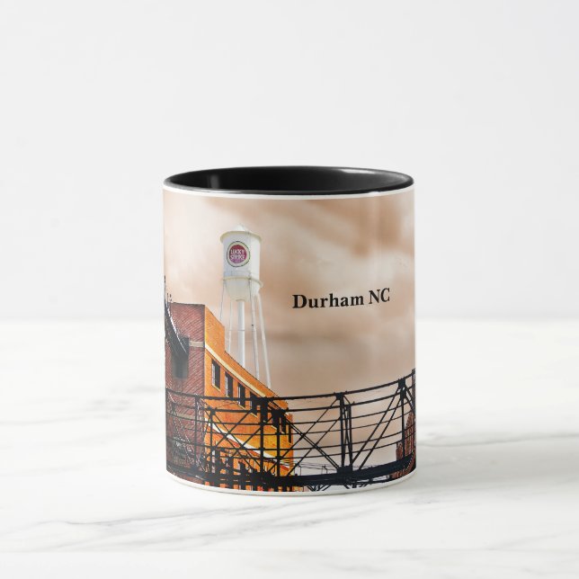 Durham North Carolina Lucky Strike Tower Photo Mug (Center)