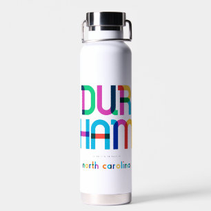 Durham North Carolina Mid Century, Pop Art, Water Bottle