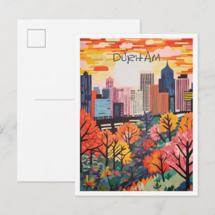 Durham North Carolina Travel Aesthetic Postcard