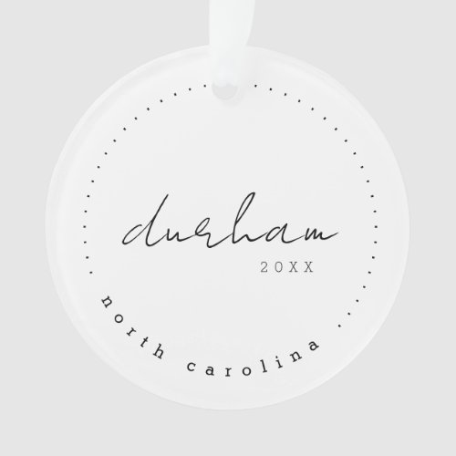 Durham North Carolina Travel USA Simple  Ornament