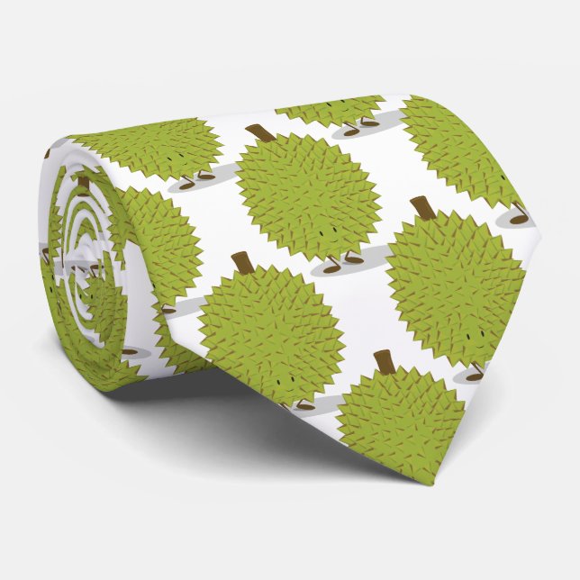 Durian fruit characters neck tie (Rolled)