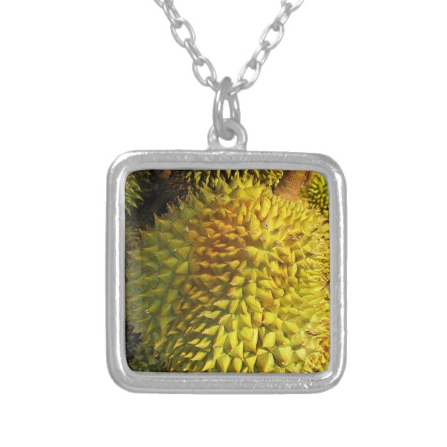 Durian Fruit Silver Plated Necklace (Front)