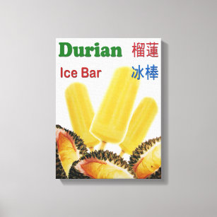 Durian Ice Bar Tropical Fruit Popsicle Canvas Print