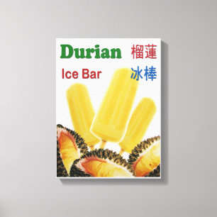 Durian Ice Bar Tropical Fruit Popsicle Canvas Print