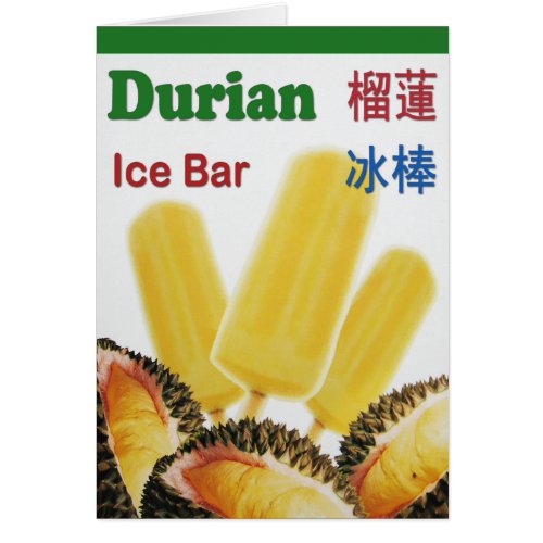 Durian Ice Bar Tropical Fruit Popsicle Card