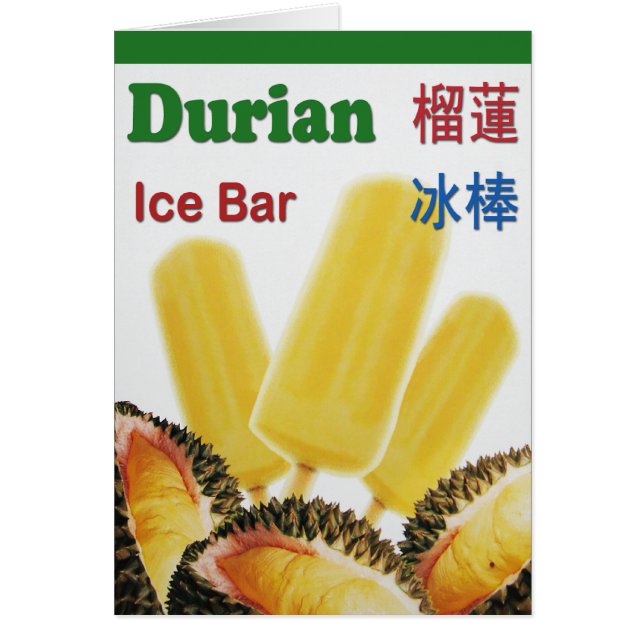 Durian Ice Bar Tropical Fruit Popsicle Card (Front)