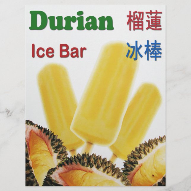 Durian Ice Bar Tropical Fruit Popsicle Flyer (Front)