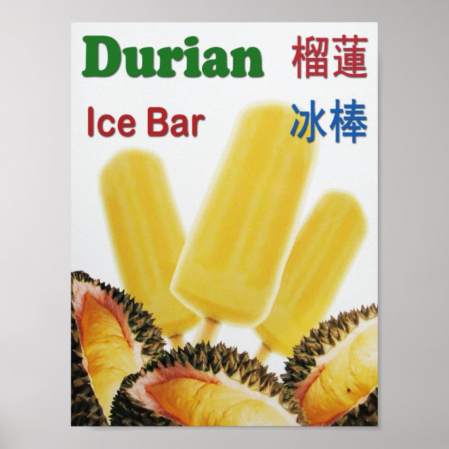 Durian Ice Bar Tropical Fruit Popsicle Poster (Front)